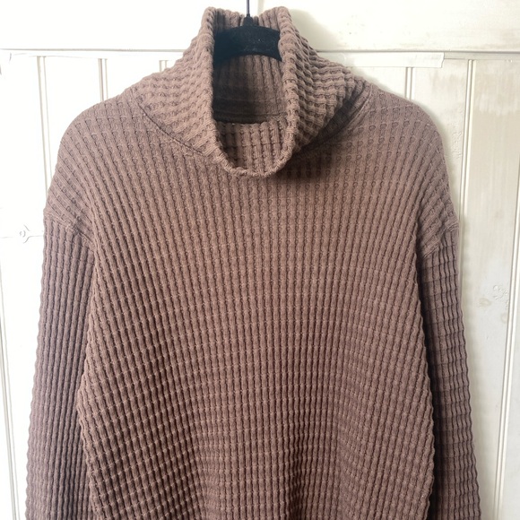 Manastash Mens Brown Snnuggle Thermal Bulky Neck Ribbed Sweater Small - Picture 6 of 12